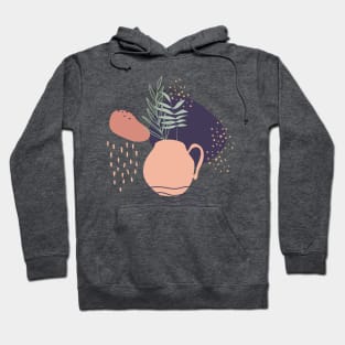 Abstract shapes lines and plants digital design Hoodie